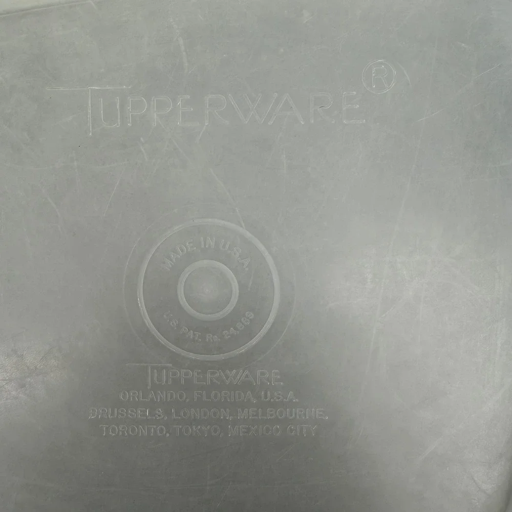 Tupperware 310-41 Square Replacement Lid Sheer White Frosted 5x5 Vintage USA‎
